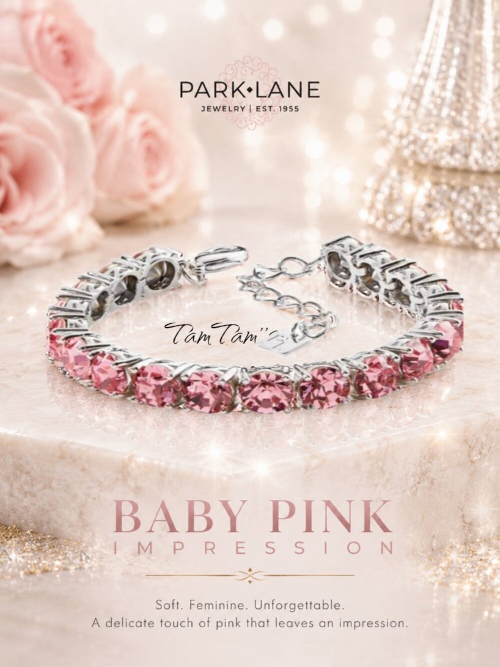 Park Lane Baby Pink Limited Edition Impression Tennis Bracelet